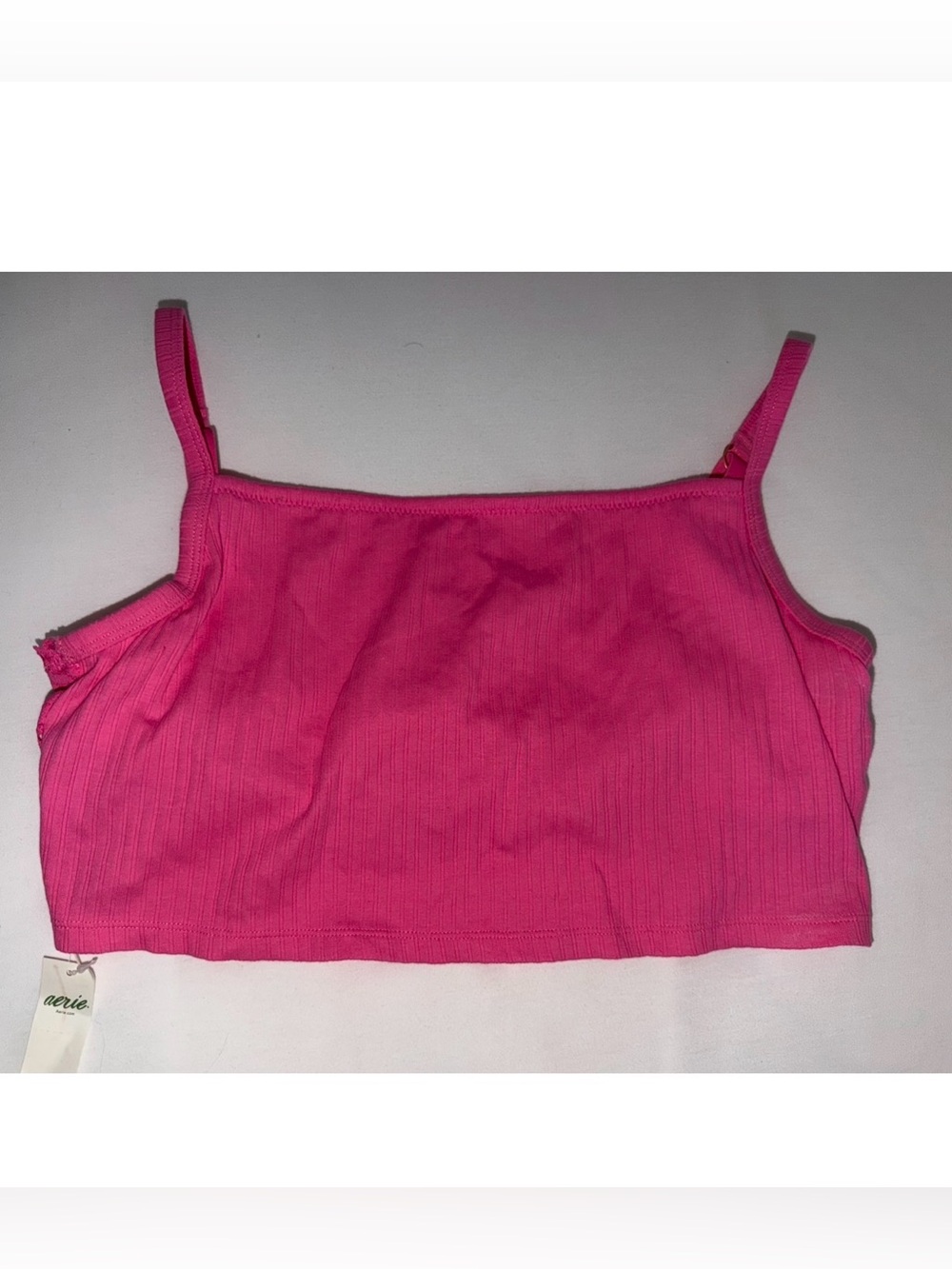 Bright Hot Pink Ribbed Crop Tank/Bralette